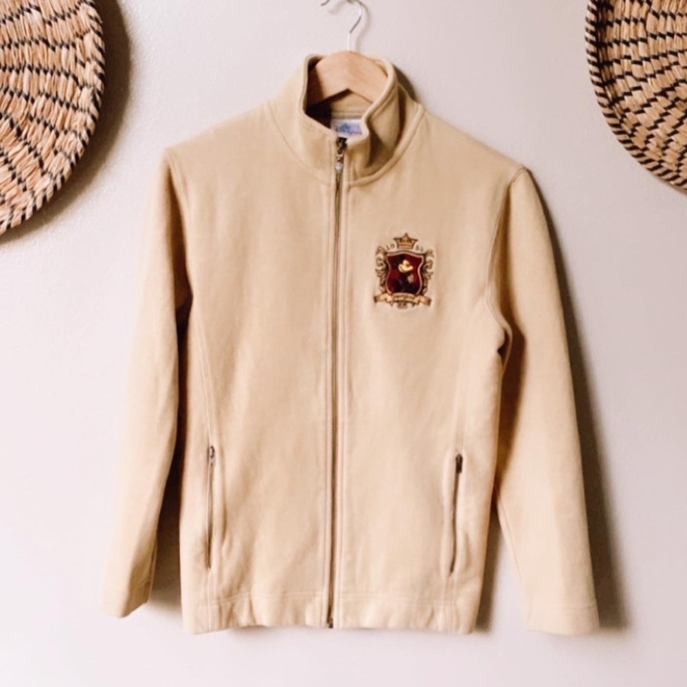 Vintage Disney 1955 Beige Embroidered Zip Up Jacket
